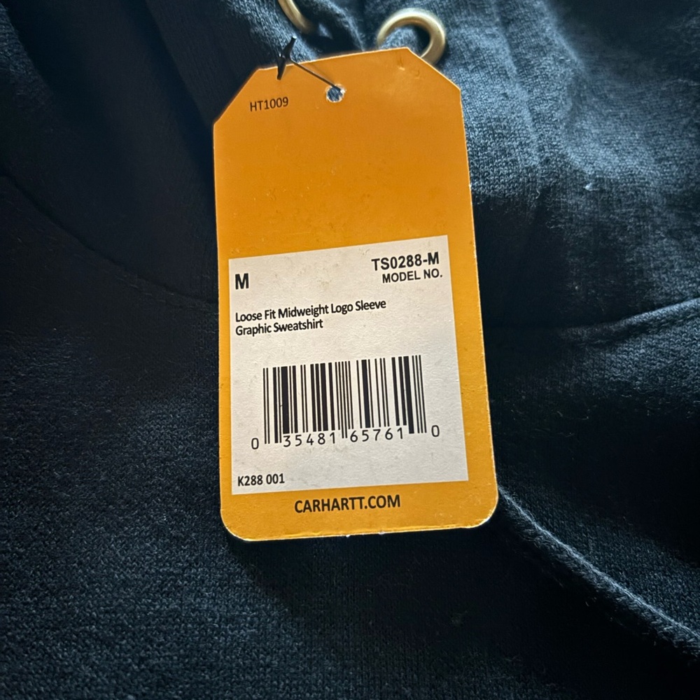 Carhartt Men's Black Hoodie with Sleeve Logo. Brand new either sex. - Picture 6 of 8